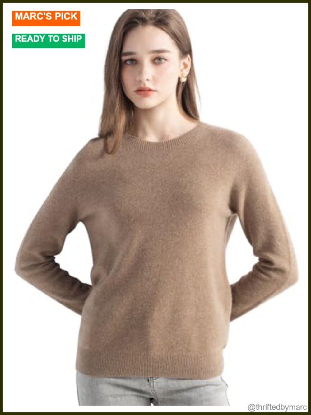 Women's 100% Merino Wool Seamless Crewneck Sweater Long Sleeve